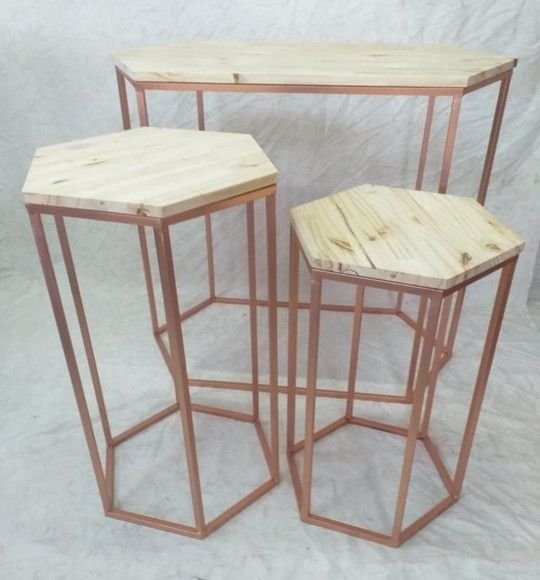 Trio de Mesa sextavada